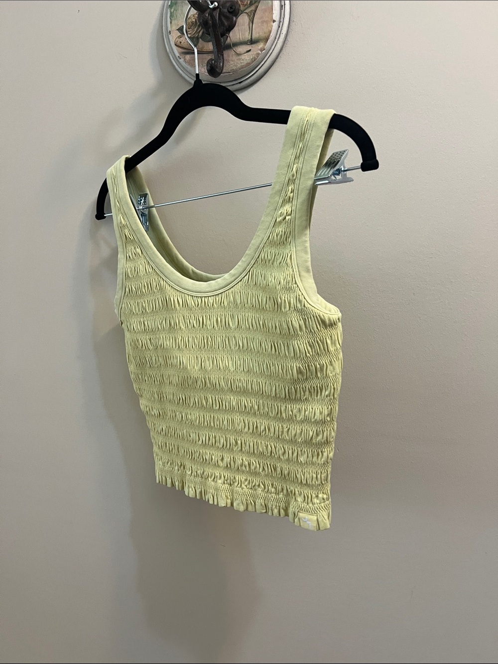 Classic Smocked Tank Top - Light Yellow see notes XXL would say XS